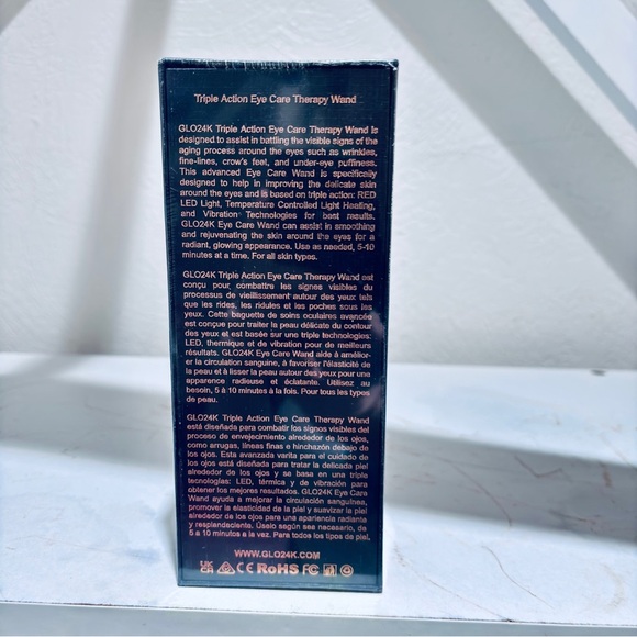 ✨ GLO24K Triple Action Eye Care Therapy Wand — LED • Heat • Vibration (NIB) - Picture 2 of 5